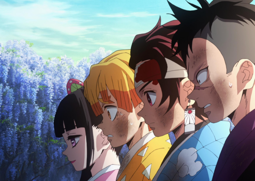 Hiro Shimono, Nobuhiko Okamoto, Natsuki Hanae, and Reina Ueda in Demon Slayer: Kimetsu no Yaiba