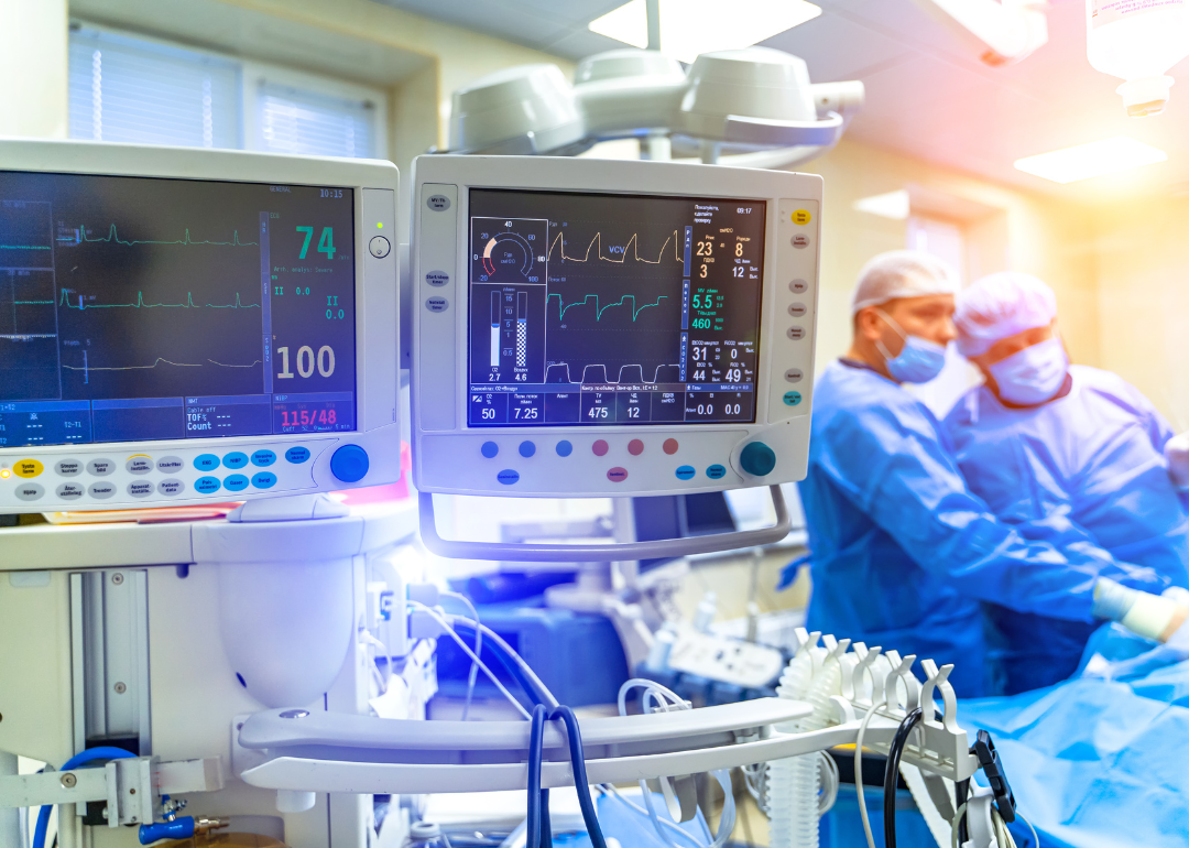 An artificial lung ventilation monitor in a hospital's intensive care unit.