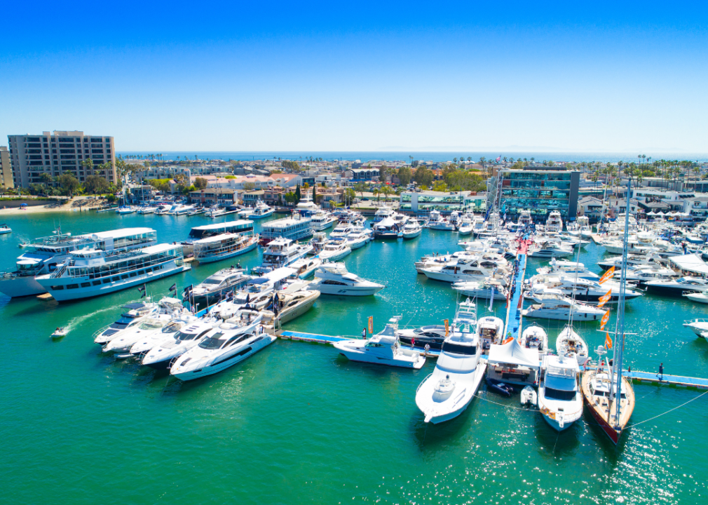 Newport Beach harbor during its annual boat show