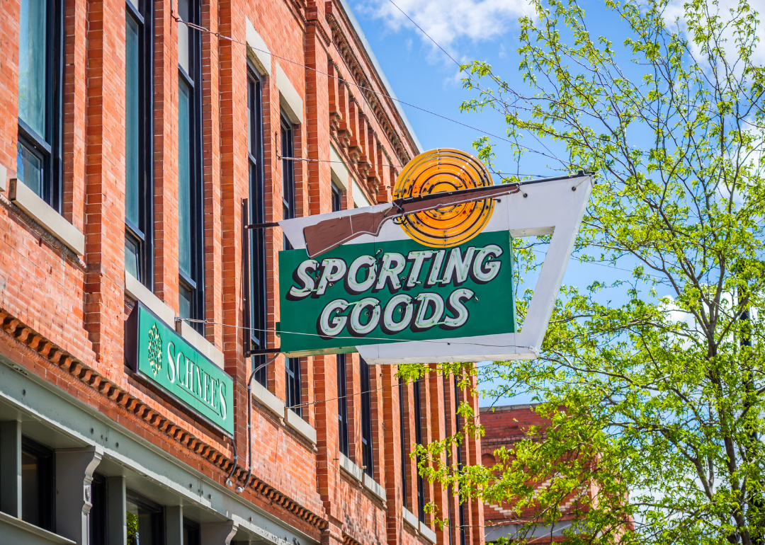 A sporting goods store in Three Forks.