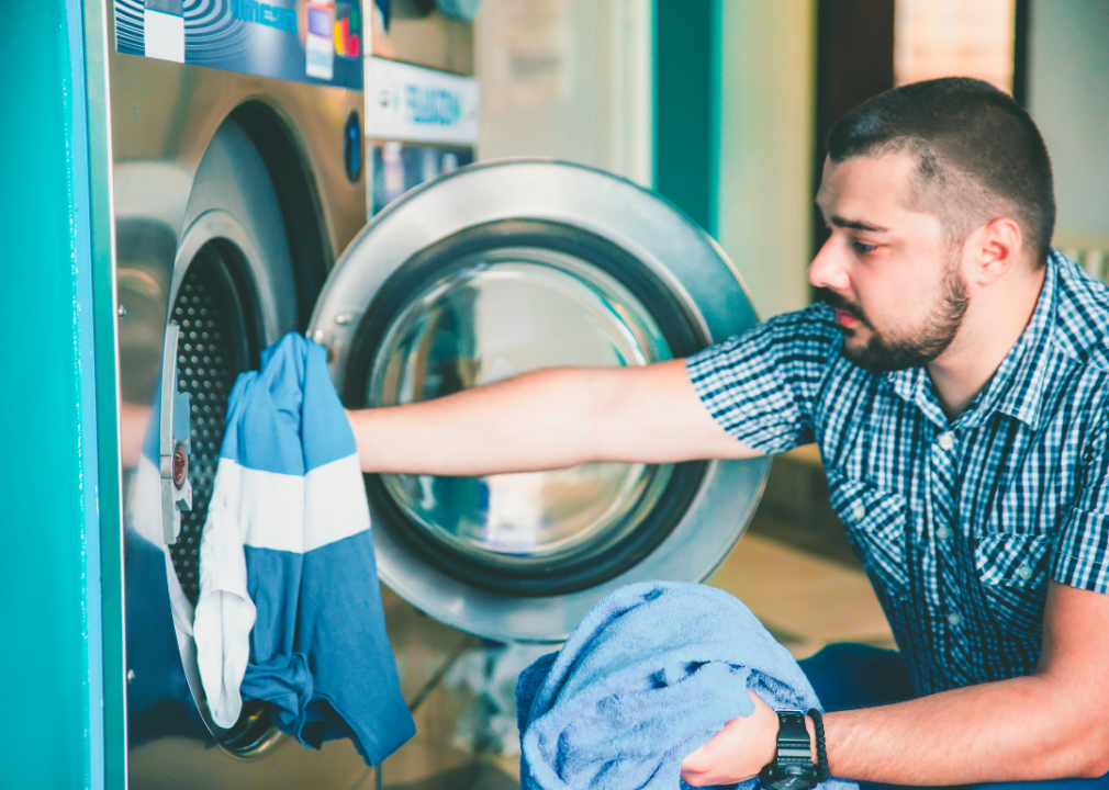 A man doing laundry