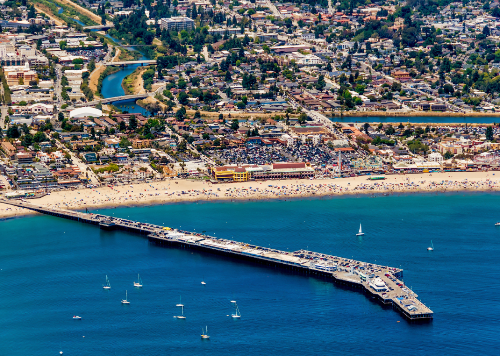 An aerial view of Santa Cruz