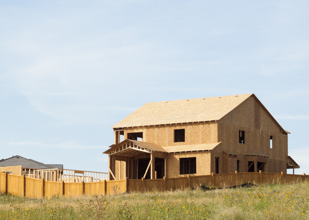 A home being constructed in the suburbs of Denver.