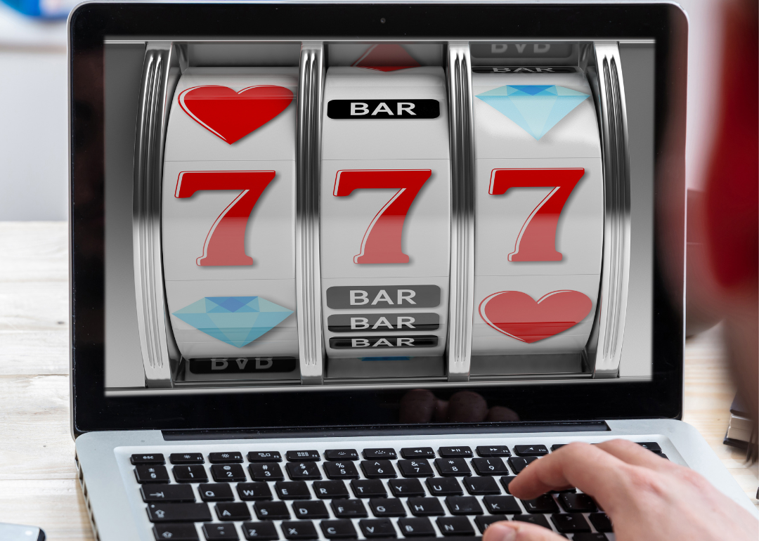 An online slot machine designed to look three dimensional