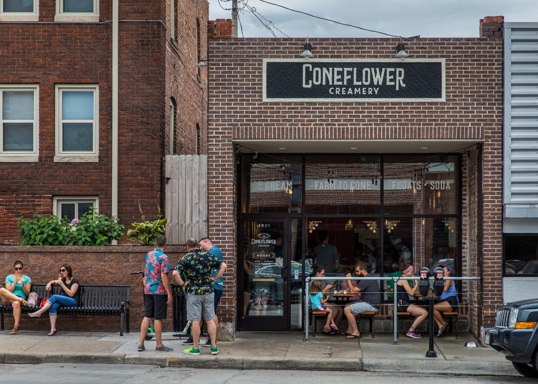 The store front of Coneflower Creamery in Des Moines.