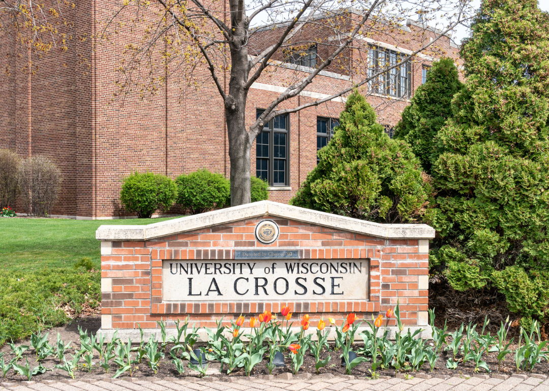 The entrance sign to the campus of the University of Wisconsin-La Crosse.