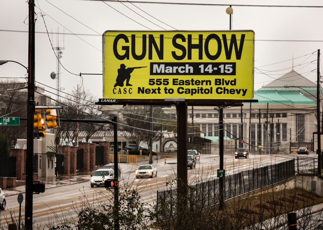 Sign for gunshow in Montgomery.