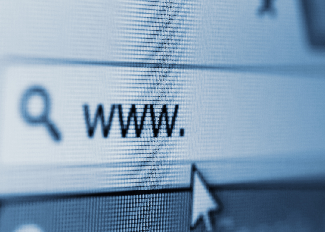 A cursor hovering over the text "www." in a computer