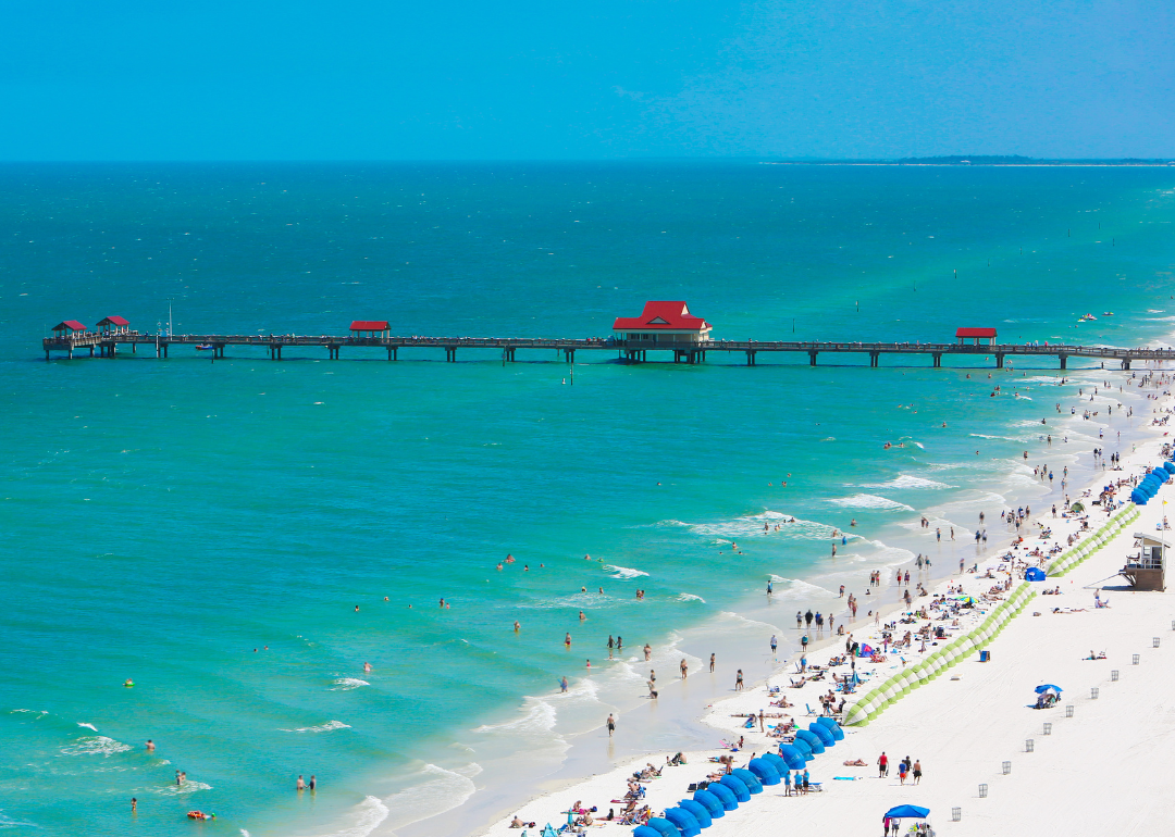 An aerial view of Clearwater Beach.