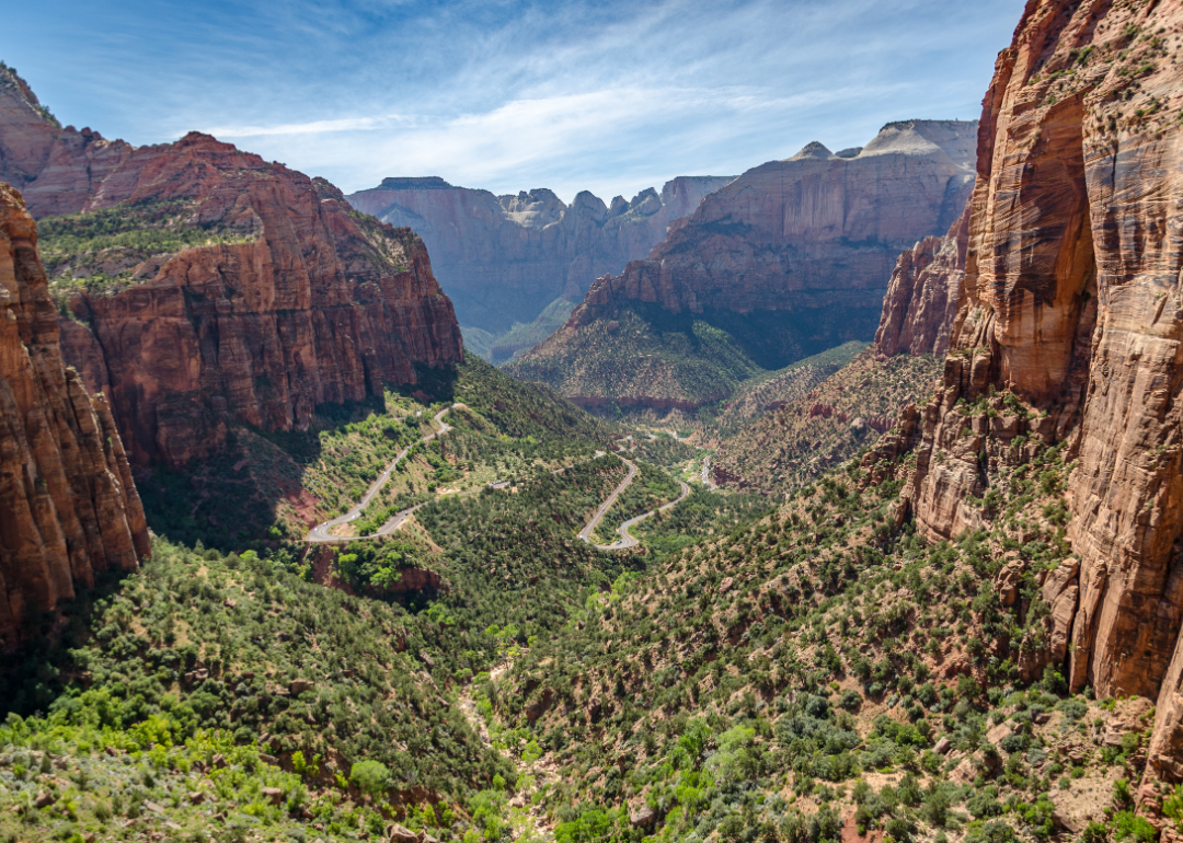 A canyon overlook in Zion National Park in Utah