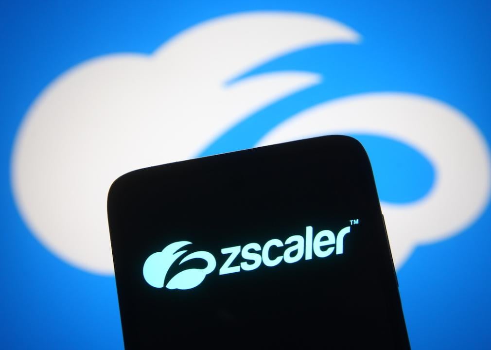 The Zscaler logo on a smartphone screen.