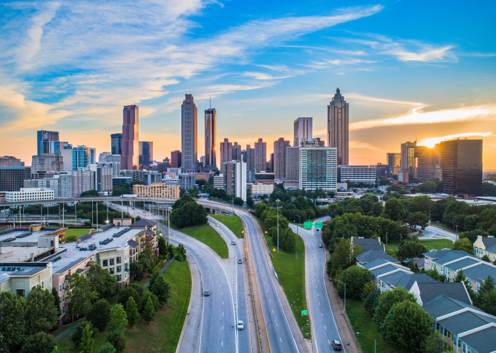 The downtown Atlanta skyline.