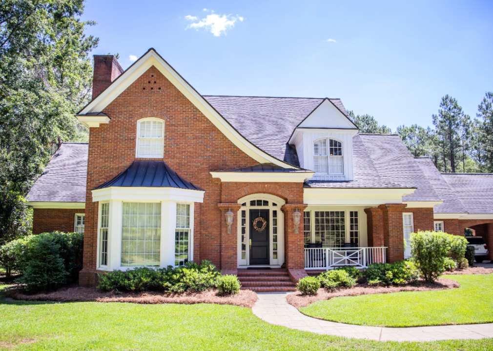 A quaint brick home.