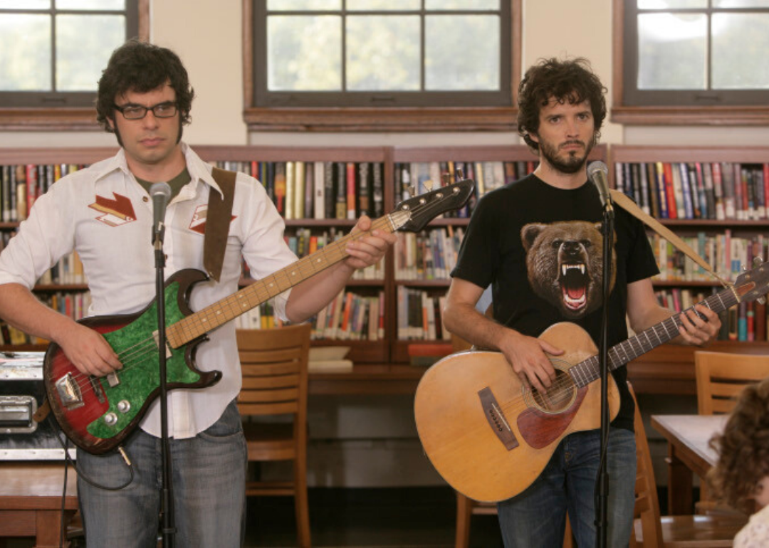 Actors in a scene from ‘Flight of the Conchords’.