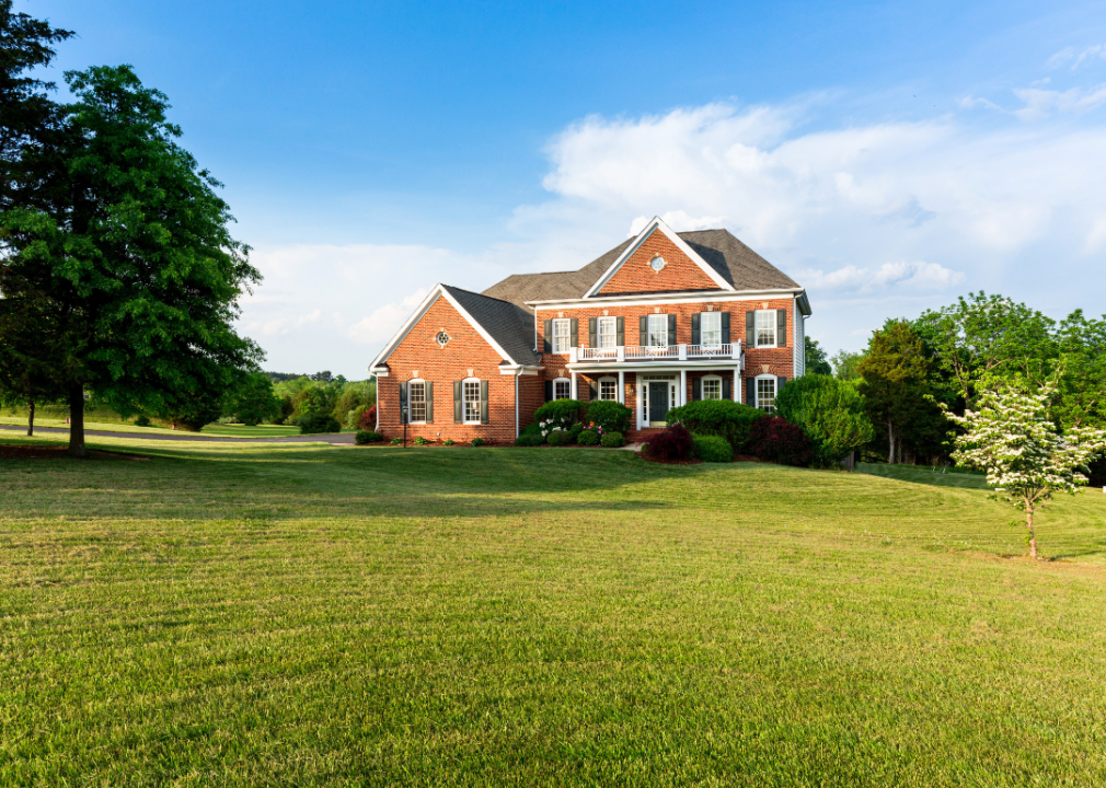 A large brick country home.