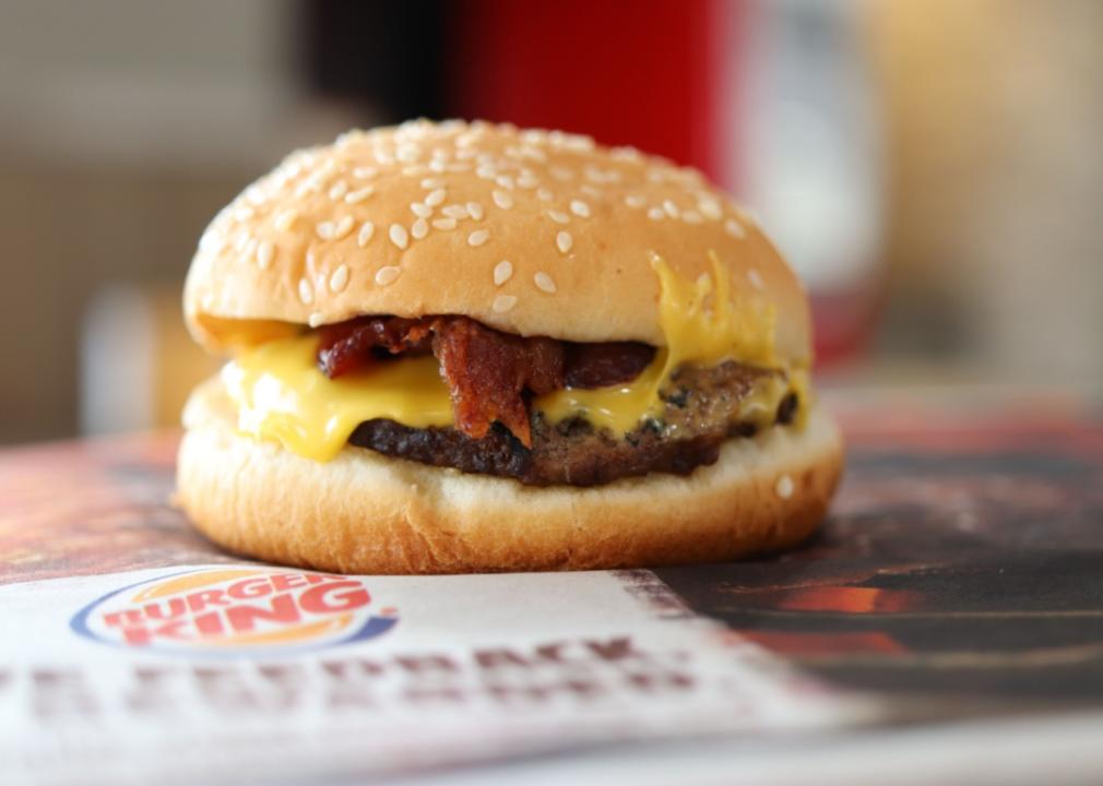 Bacon burger at Burger King.