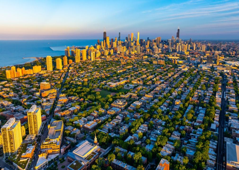 An aerial view of Chicago.