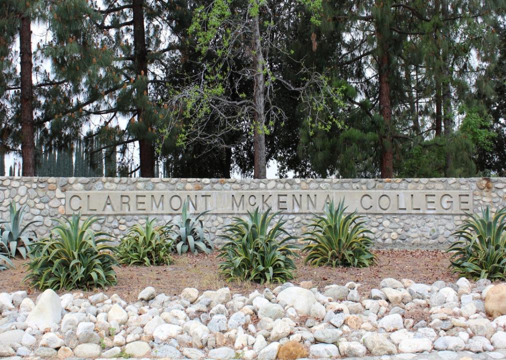 #9. Claremont McKenna College Claremont McKenna College sign.