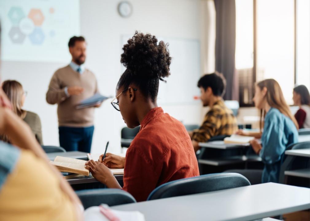 Students in a college class.