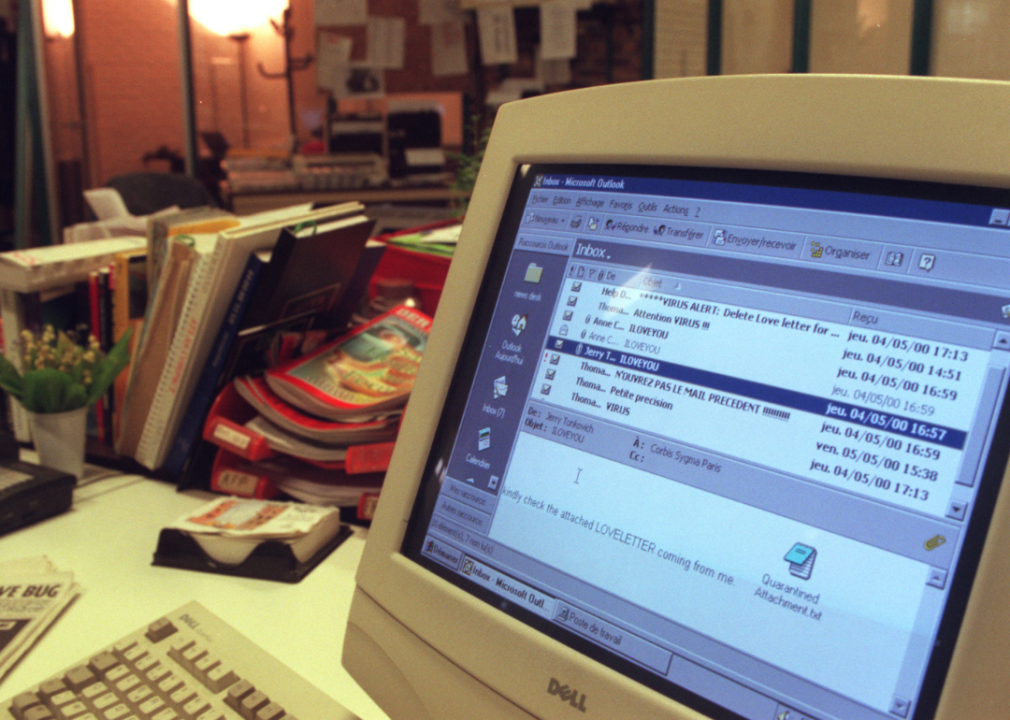 An email account on a computer from 2000.