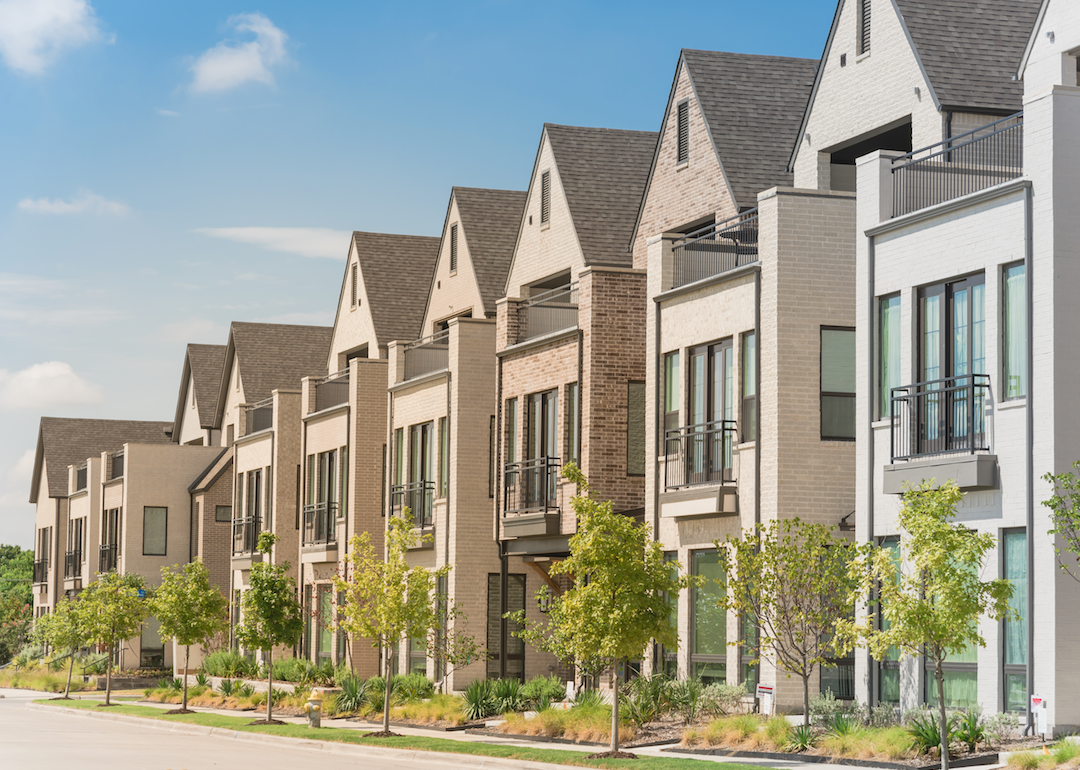 Brick row homes.