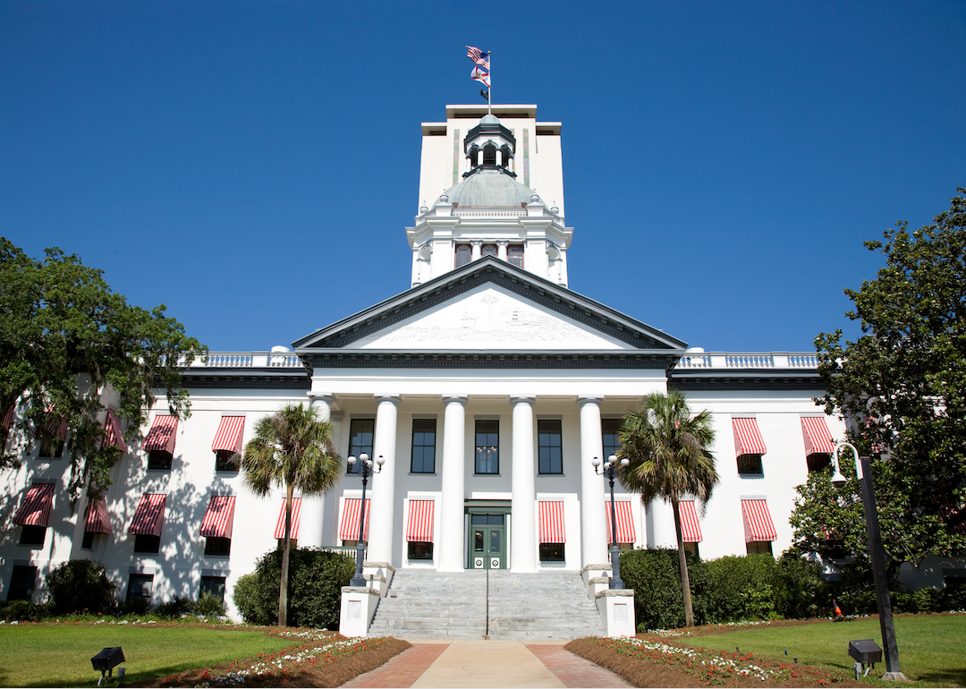 A historic white building in Tallahassee.