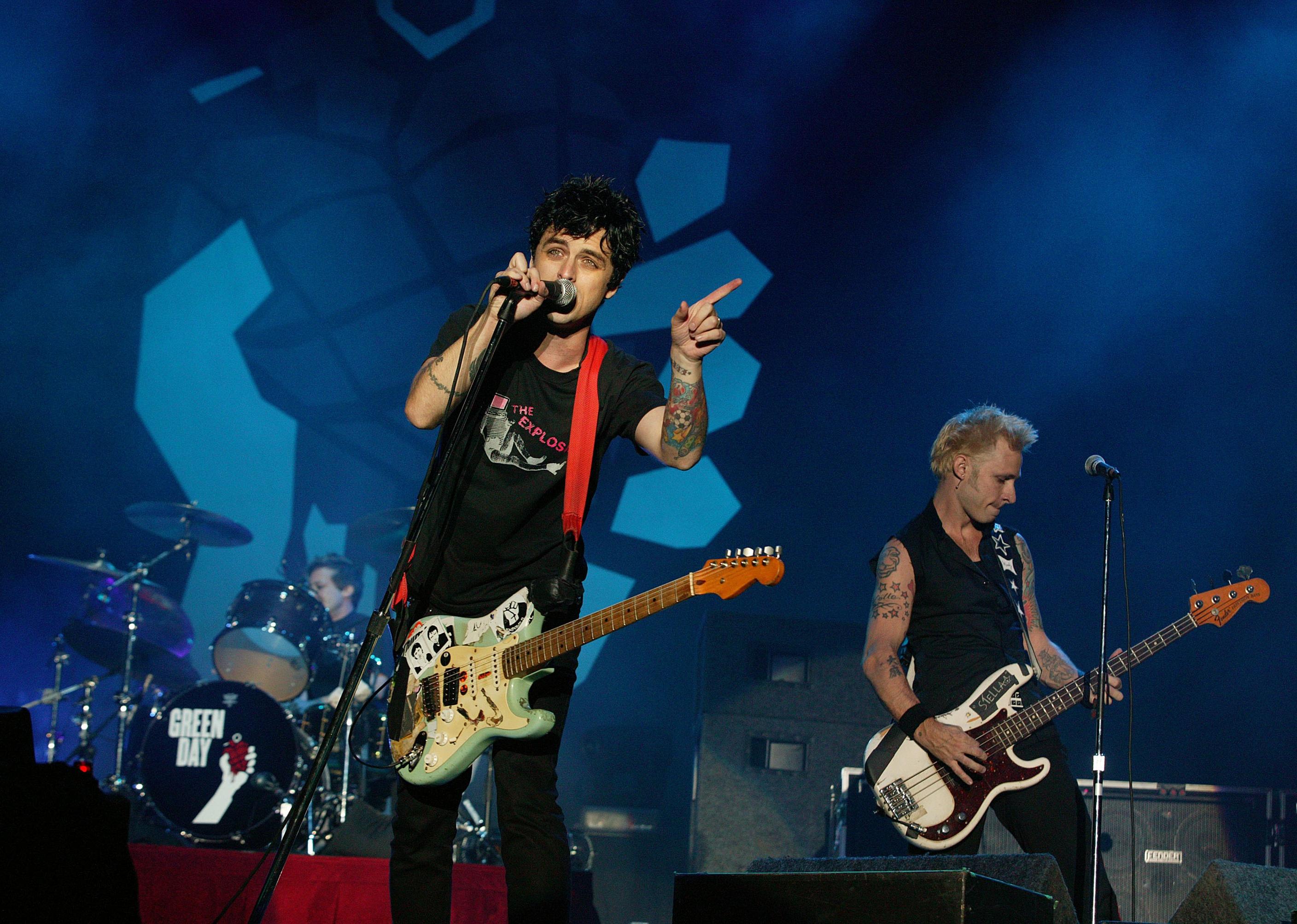 Green Day perform onstage
