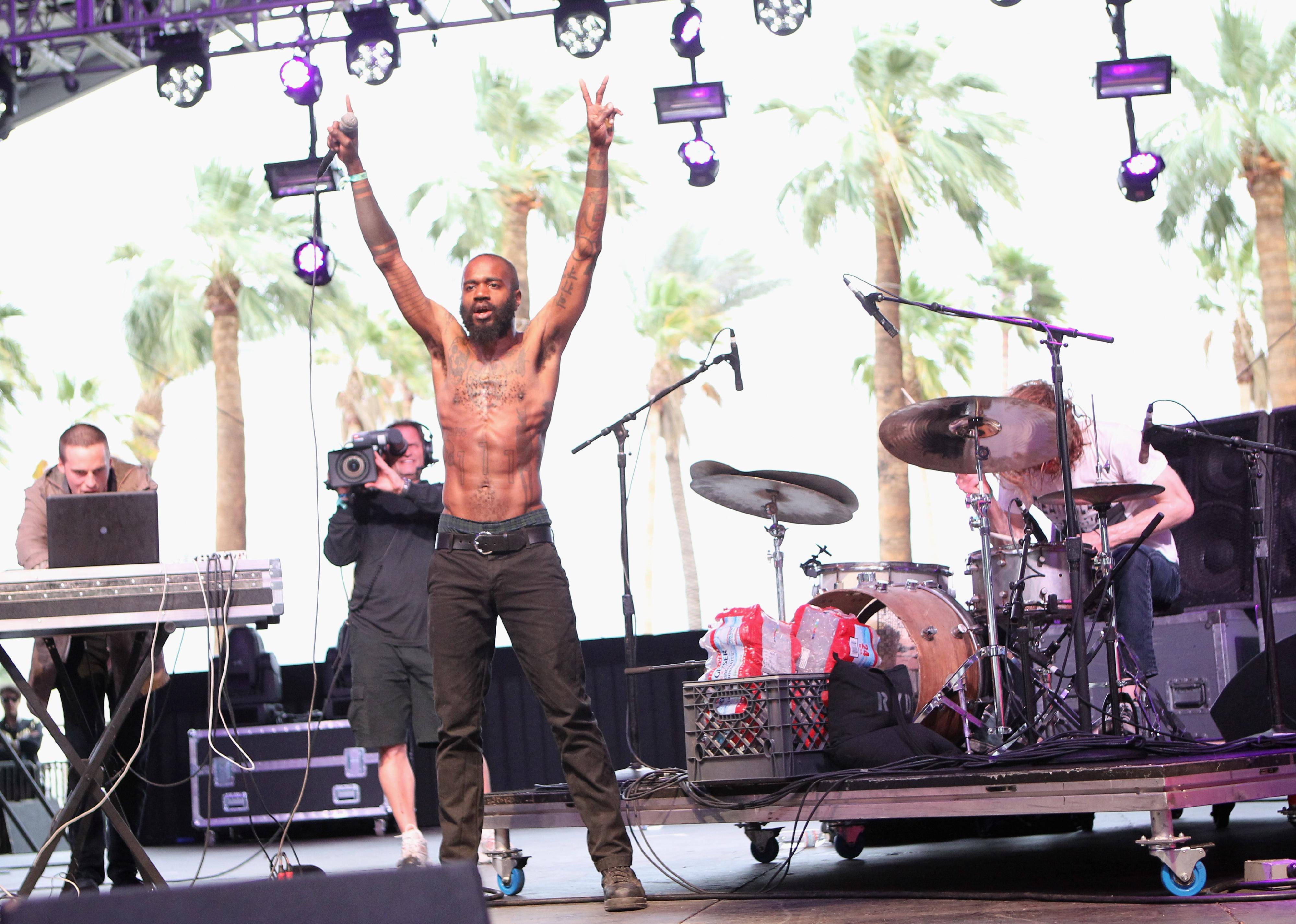 MC Ride of Death Grips onstage
