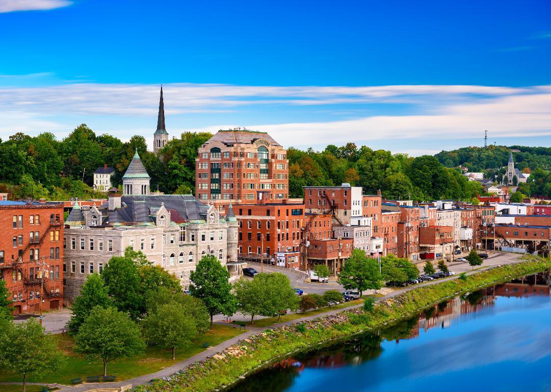 Augusta, Maine skyline on the river.