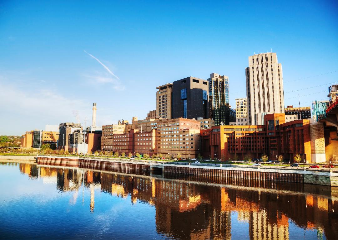 Downtown of St. Paul and Mississippi river