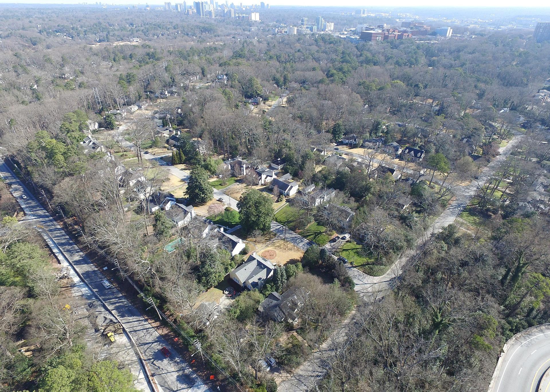 Collier Hills from Northside Drive / Echota intersection looking towards Buckhead