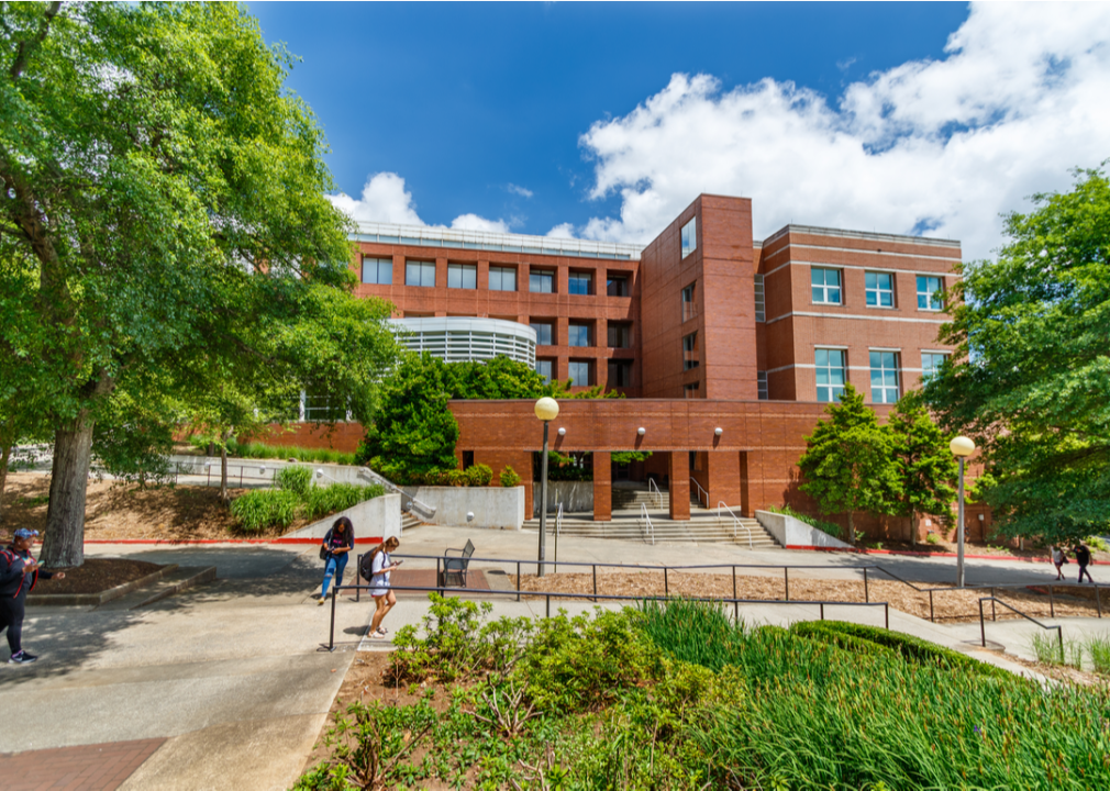 Students walk the grounds of the University of Georgia.