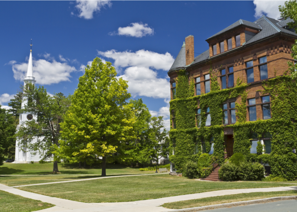 An ivy covered building on the campus of Williams College.