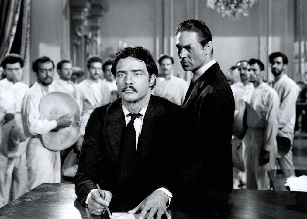 Marlon Brando and Joseph Wiseman in a scene from "Viva Zapata!"