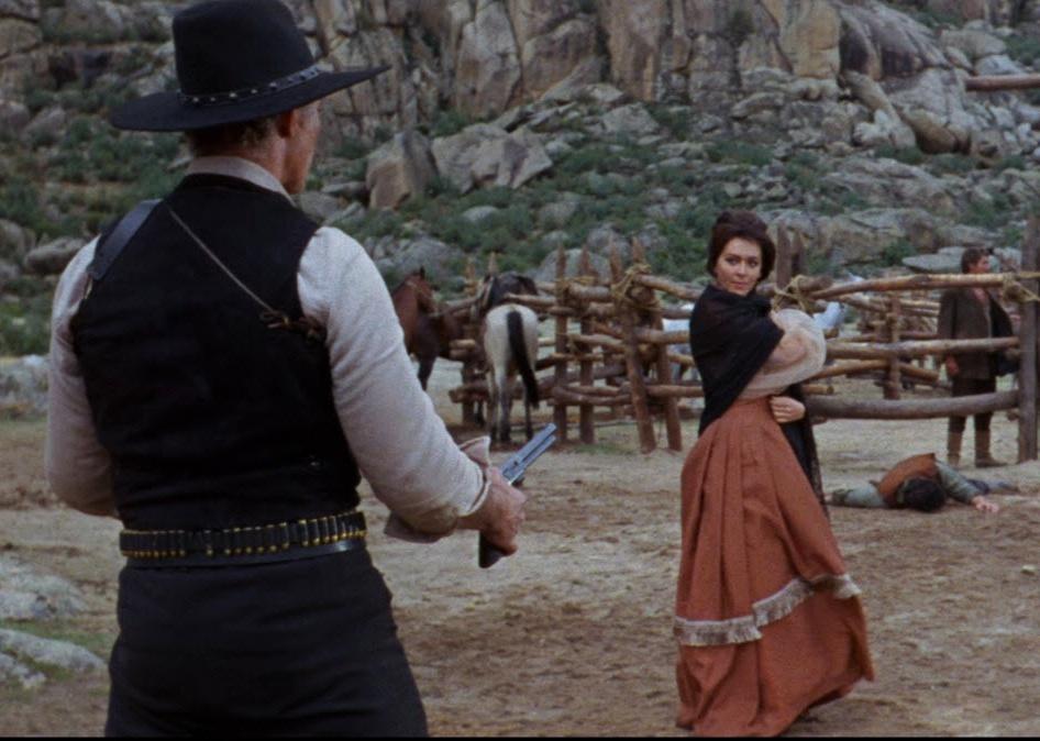 Nieves Navarro in a scene from "The Big Gundown"