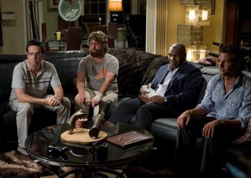 Mike Tyson, Bradley Cooper, Zach Galifianakis, and Ed Helms in a scene from "The Hangover"
