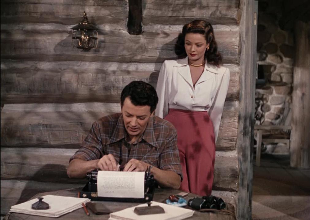 Gene Tierney and Cornel Wilde in a scene from "Leave Her to Heaven"