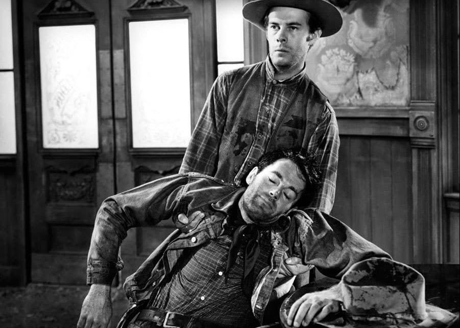 Henry Fonda and Harry Morgan in a scene from "The Ox-Bow Incident"