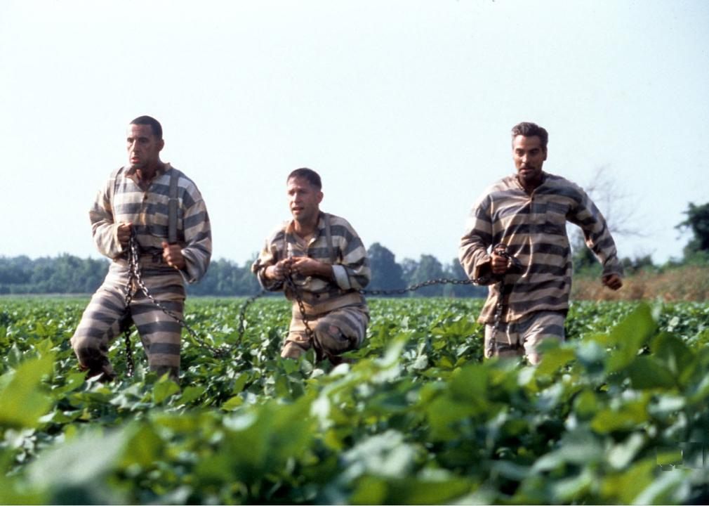 George Clooney, John Turturro, and Tim Blake Nelson in a scene from "O Brother, Where Art Thou?"