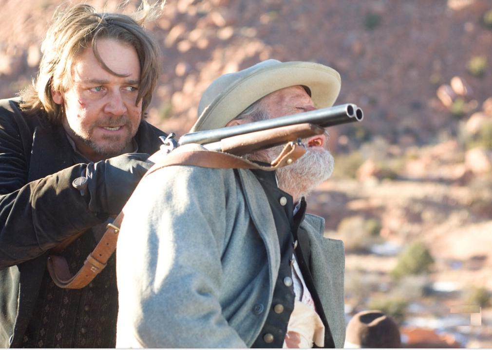 Russell Crowe and Peter Fonda in a scene from "3:10 to Yuma"