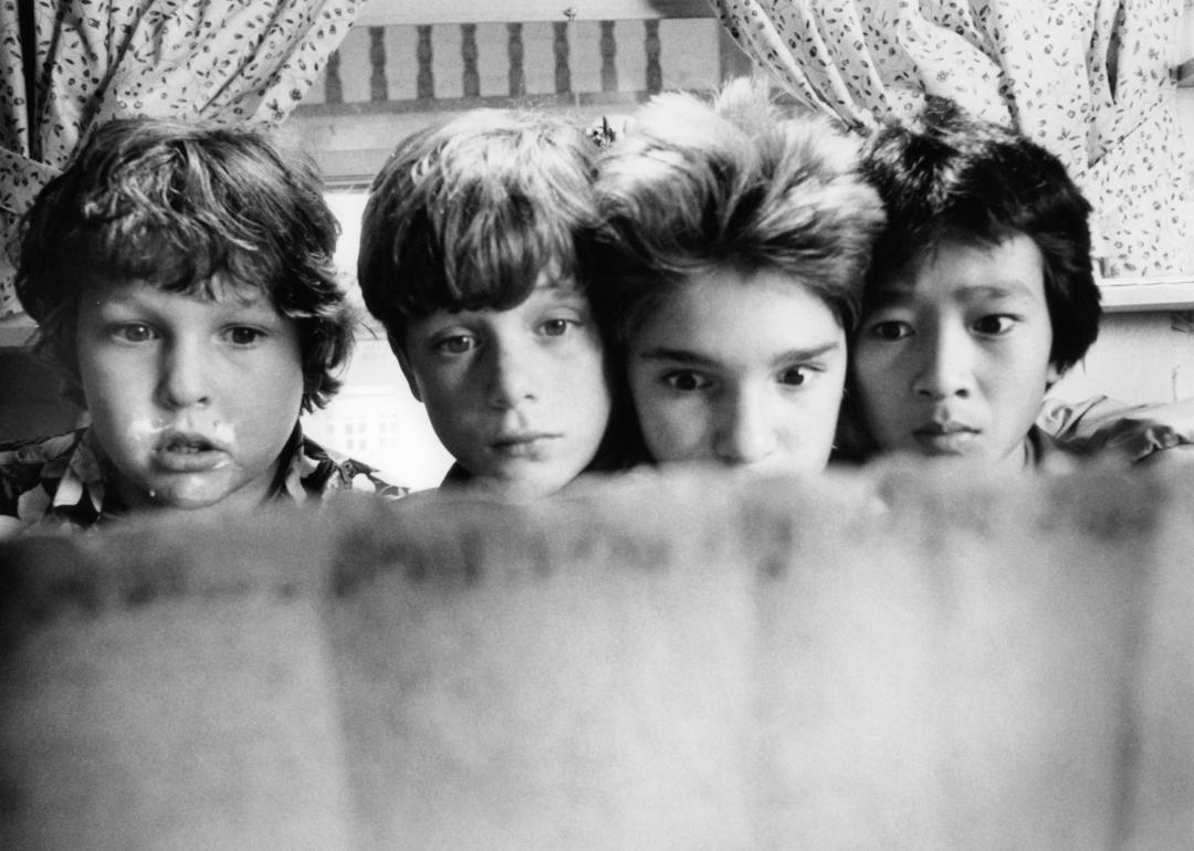 Jeff Cohen, Sean Astin, Corey Feldman and Ke Huy Quan in the film 