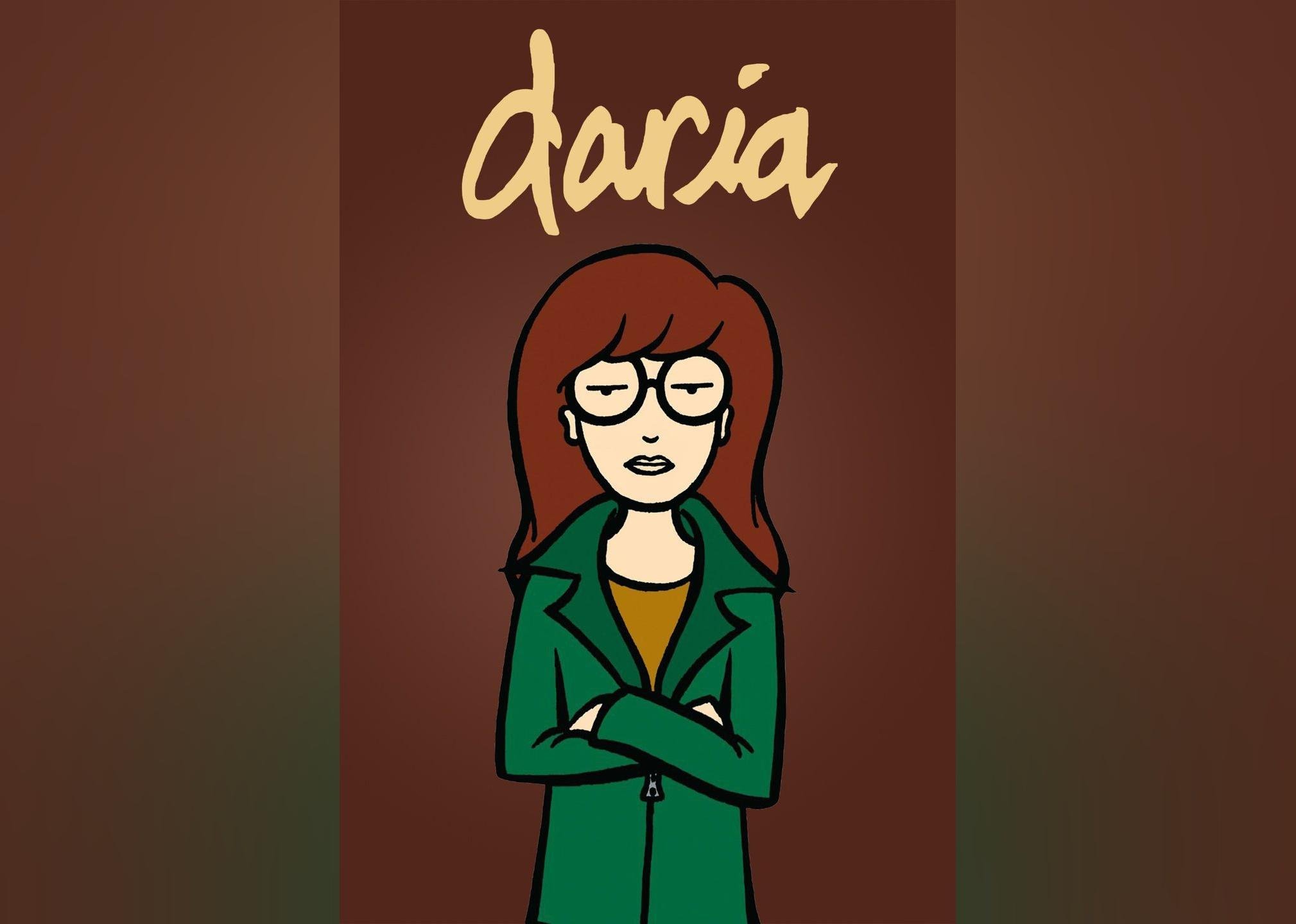 An animation of Daria in a green coat.