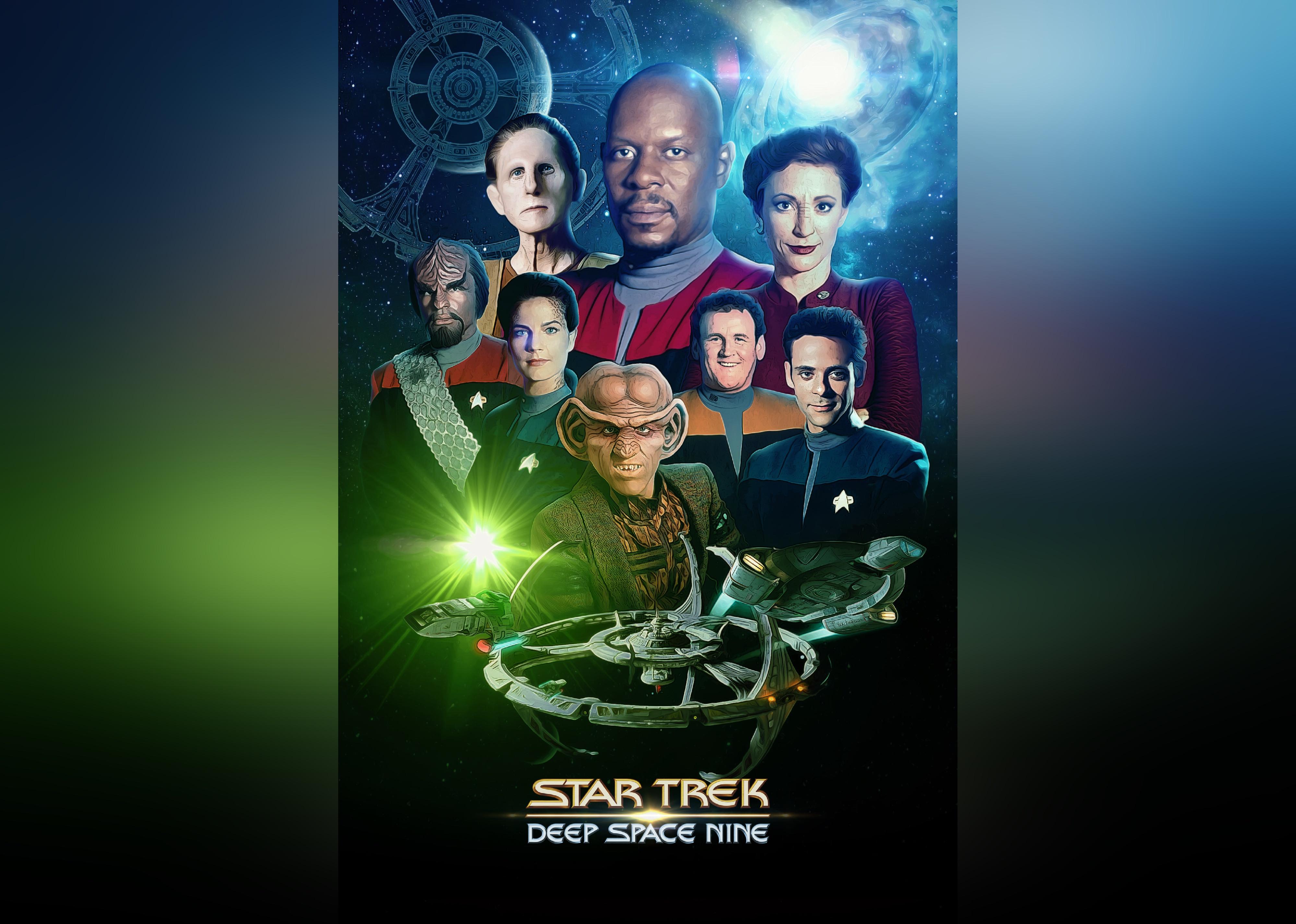The Star Trek characters on a TV poster.