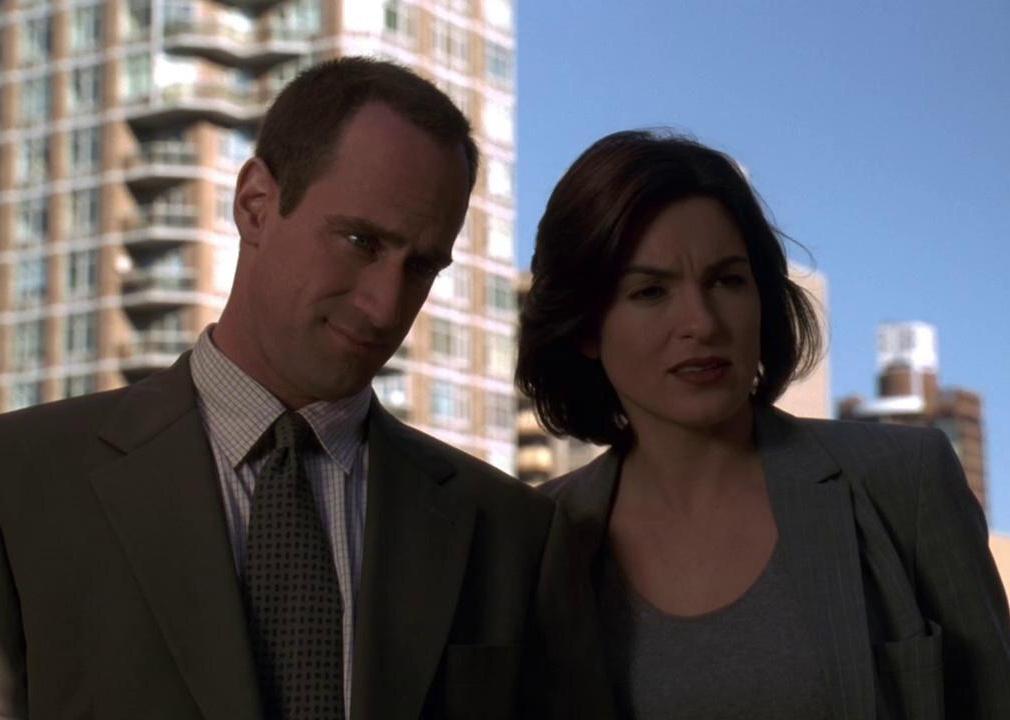 Mariska Hargitay and Christopher Meloni in an early episode of SVU.