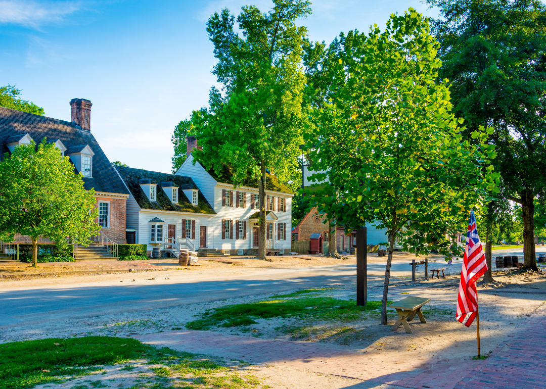 Historic homes in Colonial Williamsburg.