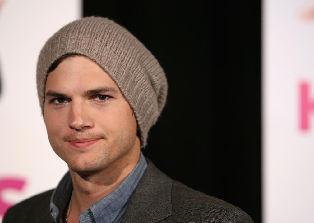 Ashton Kutcher wearing a hat.