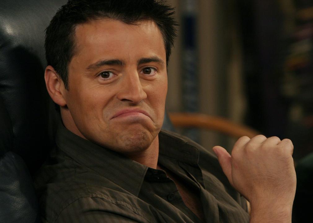 Matt LeBlanc makes a funny face on the set of Friends.
