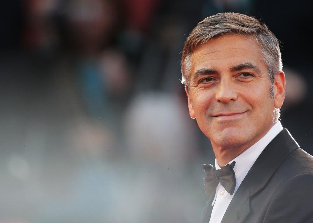 George Clooney attends a film festival in Venice.