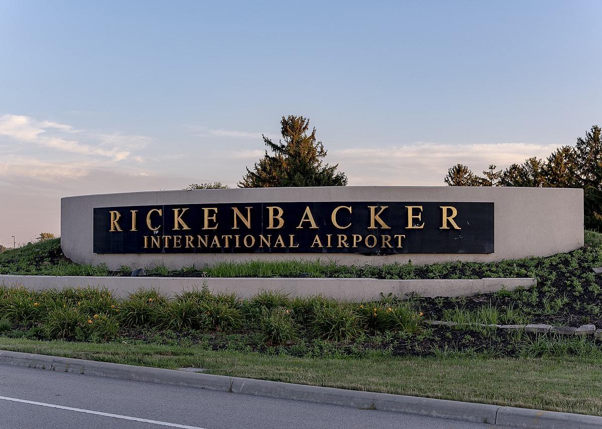 The entrance sign into Rickenbacker airport.
