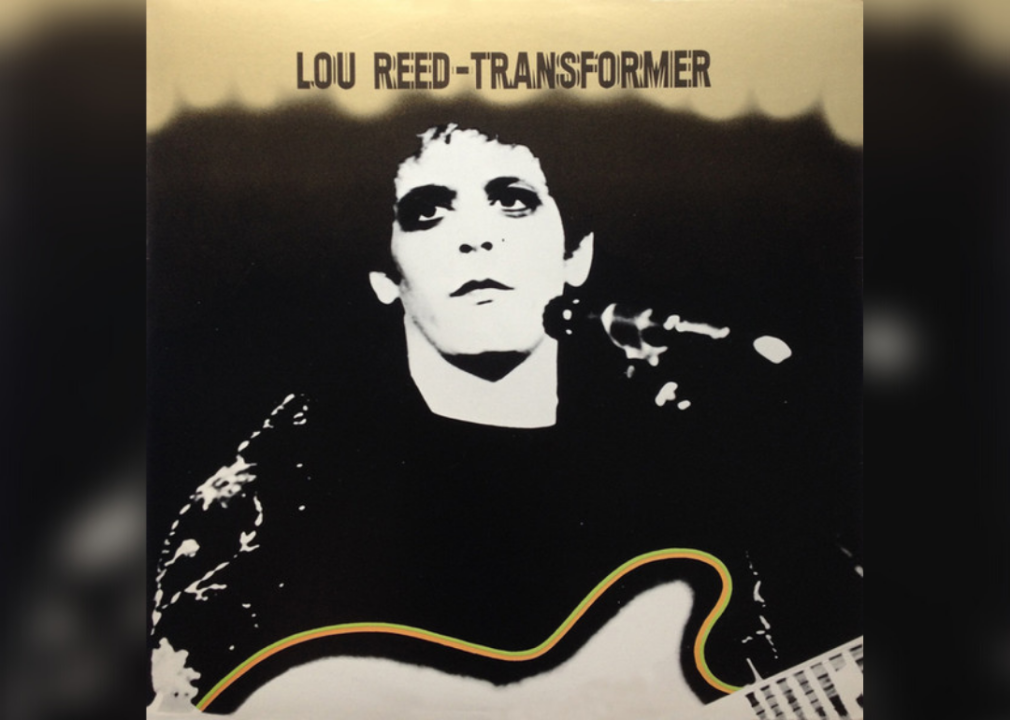 Black cover with an outline of Lou Reed's face in white.